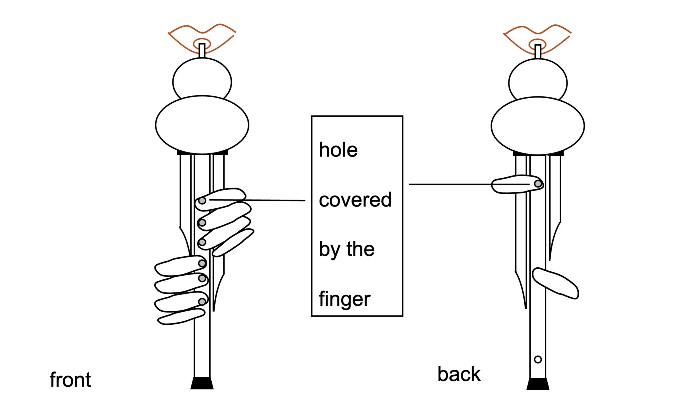 Playing position, front and back.